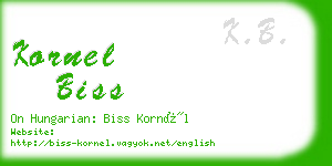 kornel biss business card